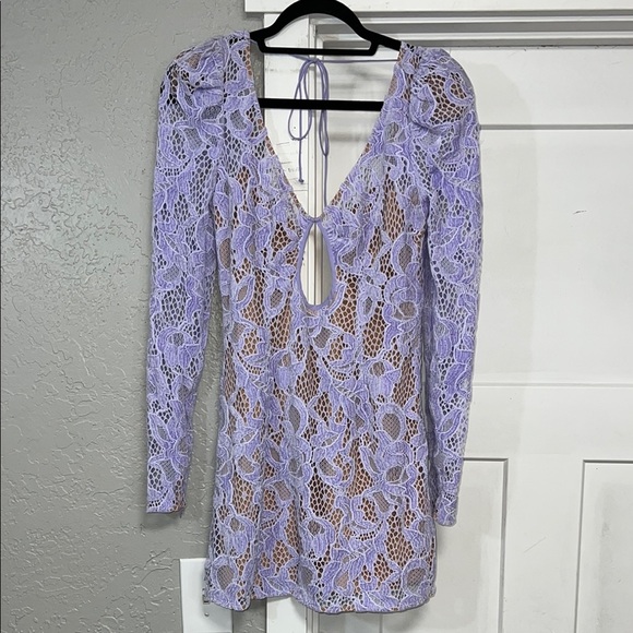 FOR LOVE & LEMONS ROSEMARY PUFF SLEEVE LACE MINI DRESS SMALL - Picture 2 of 16